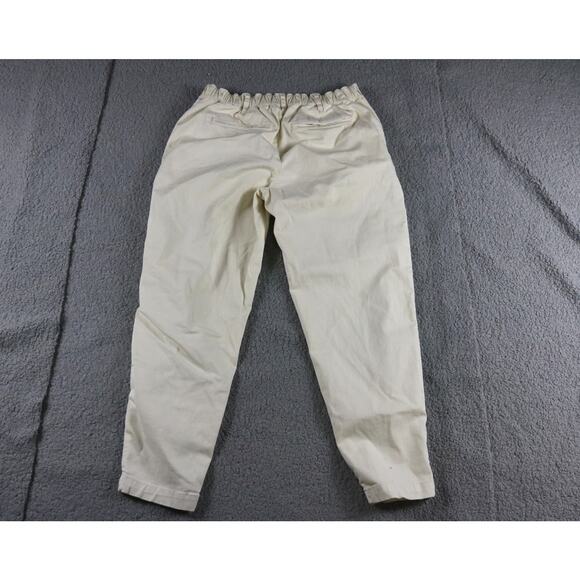 Pact Pants Womens Medium Beige Khaki Chino Organic Cotton Zip Elastic Waist - Picture 2 of 7